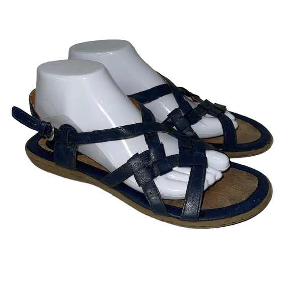 B.O.C. Kesia Sandals Size 9M Blue Flat Strappy Sandals Buckle Strap-FLAW - Picture 1 of 9